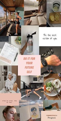 Daglig Motivation, Motivasi Diet, Studera Motivation, Vision Board Collage, Fitness Vision Board, Vision Board Wallpaper, Trening Fitness, Future Self, Vision Board Manifestation