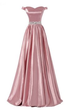 Long A-line Flesh Pink Stretch Satin Beaded Pink A-line Evening Dress For Prom, Glamorous A-line Prom Gown, Embellished Satin Evening Dress For Prom, Pink Satin Ball Gown For Party, Rhinestone Evening Dress For Prom Season Banquet, Rhinestone Evening Dress For Prom Banquet, Rhinestone Evening Dress For Banquet And Prom, Pink A-line Ball Gown For Party, Pink A-line Evening Dress With Sweep Train