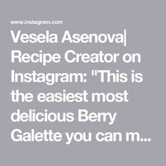 the words vesela asenoval recipe creator on instagram