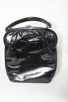 Vintage Black Marday Purse Leather Handbag | eBay Black Faux Leather Satchel With Hasp Closure, Black Satchel With Hasp Closure For Shopping, Black Faux Leather Bag For Formal Occasions, Vintage Black Shoulder Bag With Hasp Closure, Black Faux Leather Evening Bag, Black Satchel With Snap Closure For Daily Use, Black Retro Handheld Satchel, Retro Black Handheld Satchel, Black Vintage Bags For Daily Use