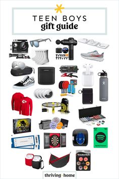 a poster with the words teen boys'gift guide