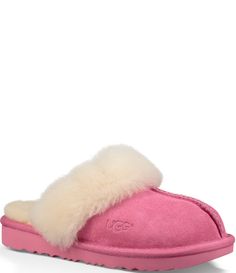 From UGG &#x2C; the Girls' Cozy II Slip-On Slippers feature:Suede upperNylon bindingFabric liningSynthetic outsoleTreadlite  by UGG outsoleImported. Simple Wedding Centerpieces, Kids Uggs, Swag Shoes, Dillard's, Slide Slipper, Latest Trends, Slippers, Slip On