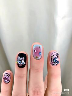 Retro Nails, Really Cute Nails, Soft Nails, Kawaii Nails, Minimalist Nails, Dream Nails, Bling Nails, Funky Nails