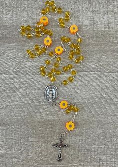 Garden Inspired, Virgin Mary, Faceted Bead, Chain Styles, Crystal Beads, Charms, Sunflower