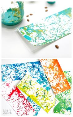 the process to make this art project is fun and easy with colored paper, glue, and watercolors