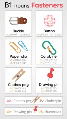 an info sheet with different types of items on it