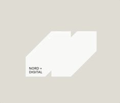 the words north and digital are shown in white on a gray background with an arrow