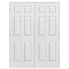 a white double door with three panels