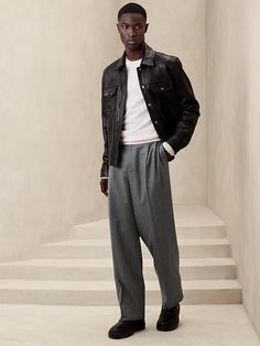 Casual Wool Pants With Straight Hem, Wool Bottoms With Tapered Leg For Fall, Business Casual Fall Pants With Straight Hem, Relaxed Fit Wool Pants For Fall, Fall Business Casual Pants With Straight Hem, Fall Wool Pants With Straight Hem, Fall Wool Ankle-length Pants, Spring Wool Wide-leg Pants, Wool Trousers For Fall