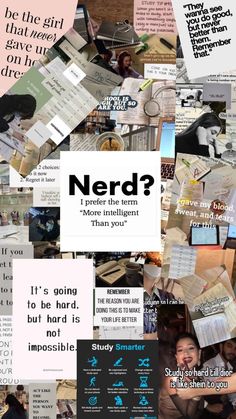 a collage of images with the words nerd?