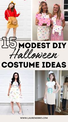 15 Modest DIY Halloween Costume Ideas For Women Easy Cookie Monster Costume, Simple Women Halloween Costumes, Cute Work Halloween Costumes For Women, Simple Woman Halloween Costume, Adult Easy Halloween Costumes, No Costume Costume, Eye Candy Costume, Fun Costume Ideas For Women, Squishmallow Costume Diy