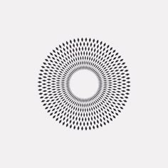 an abstract black and white pattern on a white background with the center in the middle