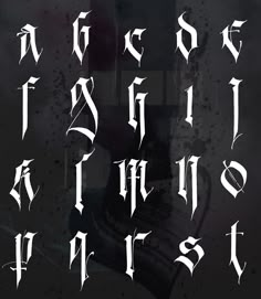 some type of font that is white on black and has been changed to be gothic