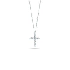 Roberto Coin diamond cross pendant white gold White Gold Cross Pendant, Diamond Cross Necklace Gold, Diamond Cross Necklace, Gold Cross Pendant, White Gold Chains, Roberto Coin, Diamond Cross Pendants, Diamond Cross, Tiny Treasures