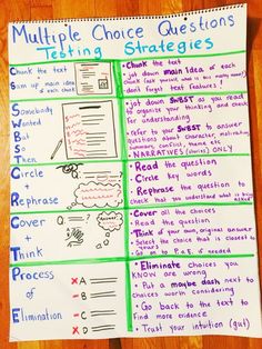 multiple choice questions for writing strategy on a piece of paper that is laying on the floor