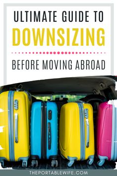 the ultimate guide to downsizing before moving aboard with suitcases stacked in an open trunk