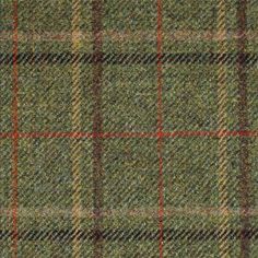 a green and red checkered wool fabric