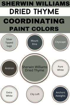 the color scheme for sherylin williams's coordinating paint colors is shown in different shades