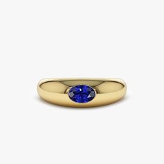 Introducing the 14k Gold Dome Ring featuring a radiant 6x4mm oval cut natural sapphire nestled in a 14k gold dome band. The deep blue color of the sapphire is a perfect complement to the yellow-gold band, creating a seamless look. Sapphire is a birthstone of September; it is believed to bring wisdom, good fortune and peace. The oval cut sapphire and gold dome band give a luxurious and elegant appearance. The 14k gold used in this ring is a perfect balance of durability and beauty, making it a perfect gift for yourself or a loved one who appreciates the timeless look of blue sapphire. ▶ Item Details * Made to Order * Gold Kt: 14K Solid Gold (also available in 18K) * Available Gold Colors: Rose Gold, Yellow Gold, White Gold * Oval Sapphire: 1 pc 6 X 4 MM * Sapphire Carat Weight: 0.53 ctw * R Classic Oval Sapphire Ring With Polished Finish, Classic 14k Gold Sapphire Oval Cabochon Ring, Classic Yellow Gold Sapphire Ring Oval Cabochon, Oval Gemstone Dome Ring In Yellow Gold, Classic Oval Sapphire Ring, Classic Sapphire Ring Oval Cabochon, Classic Domed Yellow Gold Sapphire Ring, Classic Yellow Gold Domed Sapphire Ring, Classic Oval Cabochon Sapphire Ring For Anniversary