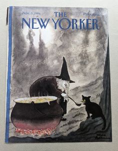 the new yorker magazine cover with an image of a wizard stirring a cauld