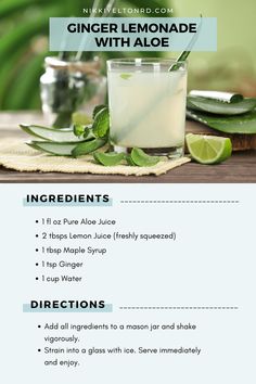 a recipe for ginger lemonade with aloe