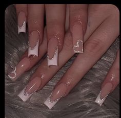 Pink Acrylic Nails Coquette, Nails 2025 Square, Nails Acrylic Cute Simple, Formal Nails Silver, Nail Ideas French Tip Square, Square Nails Wedding, Nails French With Glitter, Nail Ideas Christmas Simple, Formal Nails Prom