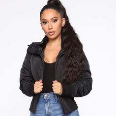 Fashion Nova Nights In Denver Bomber Jacket - Women’s Size Small. Brand New With Tags! Black With Faux Fur Lined Collar; Zipper Front; Flap Front Pockets. Fashion Nova Jackets, Coats Fashion, Jacket Women, Front Zipper, Denver, Fashion Nova, Black Color, Faux Fur, Bomber Jacket