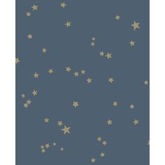 a blue and gold wallpaper with stars in the sky on it's side