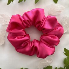 Hot Pink Satin Scrunchie Satin Silk Hair Scrunchy Mulberry Silk Tie Hair Accessories Gift for Her All Hair Types Soft Satin Scrunchie Hot Pink Scrunchie, Pink Satin Scrunchie, Pink Scrunchie, Hair Care Tools, Stylish Photo, Rose Hill, Outfit Plan