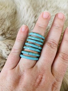 Sterling silver and turquoise inlay! Southwestern Style Turquoise Inlay Ring, Unique Turquoise Open Ring, Unique Stackable Turquoise Ring, Unique Open Turquoise Ring, Blue Turquoise Stackable Open Ring, Turquoise Stackable Open Ring, Nepal Jewelry, Rodeo Poster, Tanning Mousse