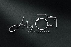 the logo for an all - in - one photography business is shown on a black background