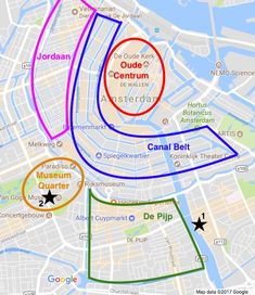 a map showing the location of several different locations in paris, including one where there are two