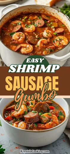 Enjoy a taste of Louisiana with this homemade Sausage and Shrimp Gumbo, an easy Cajun recipe perfect for stovetop cooking. Easy Shrimp And Sausage Gumbo, Sausage Shrimp Jambalaya, Shrimp And Andouille Sausage Gumbo, Instant Pot Gumbo Shrimp And Sausage, Turkey Sausage Gumbo Recipe, Shrimp Sausage Soup, Shrimp And Chicken Gumbo Recipe, Cajun Soup Recipes New Orleans, Mild Gumbo Recipe