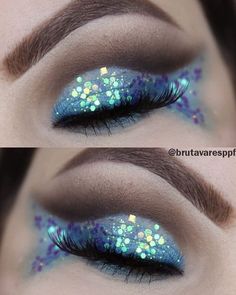 Mermaid Eye Makeup, Mermaid Eyes, Fantasy Make-up, Make Carnaval, Halloweenský Makeup, Mermaid Halloween Costumes, Revolution Eyeshadow, Nail Art Disney