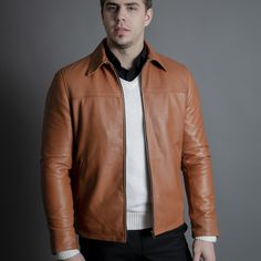 DETAILS DOWNTOWN is a must-have jacket for every Men’s Closet that can be worn Casual or Formal. Handmade with 100% Real Sheepskin Leather in a plain and simple style, this jacket presents the ultimate sophistication of all times a man can get. FEATURES Material: Shell: 100% Real Sheepskin Leather, Lining: 100% Satin Hardware: Everlasting YKK Antique Brass weather resistant Zippers Adjustable side straps on Hem Two Slanted Front Pockets with built-in flaps incorporating Non-Exposed Magnetic Butt Every Man, Leather Care, Modern Man, Office Wear, Quality Clothing, Simple Style, Antique Brass, Weather Resistant, Clothing Items