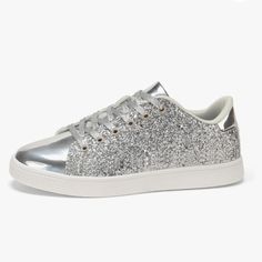 So Cute!! New Womens Glitter Sneakers, Sparkly Sneakers, Women Christmas Gifts, Sparkly Shoes, Silver Sneakers, Presents For Women, Bling Shoes, Glitter Sneakers, Trainers Fashion