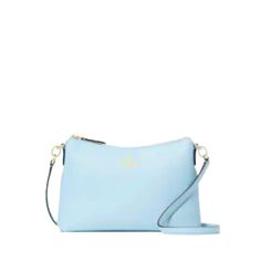 Questions? Leave A Comment Below! Kate Spade Blue Shoulder Bag With Adjustable Strap, Light Blue Crossbody Shoulder Bag For On-the-go, Kate Spade Light Blue Bag, Blue Coach, Blue Glow, Bags Kate Spade, Blue Purse, Interior Color, Coach Purse