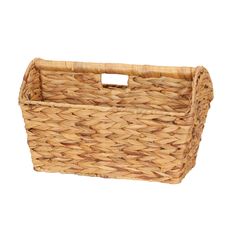 an empty basket with handles on a white background