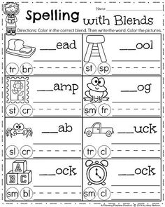 the worksheet for spelling with words and pictures to help students learn how to spell