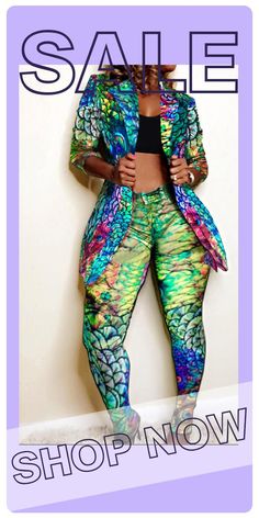 Fitted Green Sets For Fall, Stretch Multicolor Sets For Fall, Spring Fitted Printed Sets, Spring Printed Fitted Sets, Multicolor Stretch Party Sets, Multicolor Fall Party Sets, Fall Party Multicolor Sets, Multicolor Party Sets For Fall, Multicolor Printed Stretch Sets