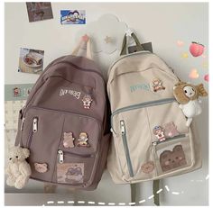 School Things Aesthetic, Backpack School Aesthetic, Aesthetic School Bags, Aesthetic Bags For School, School Backpacks Aesthetic, Backbag School, Aesthetic School Bag, Tas Aesthetic, Cute School Backpacks