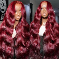 PRICES MAY VARY. 99J Burgundy Body Wave Lace Front Wigs Human Hair Made with 100% Unprocessed Grade 10A Brazilian Virgin Human Hairare made of human hair from young and healthy girl donors. Red frontal wigs human hair dyed with natural plant hair dyes, healthy and natural, voluminous and thick, soft and elastic, odorless, soft and smooth, comfortable for the skin , 99J lace front wig durable and reusable. Burgundy Lace Front Wigs Human Hair Body Wave Designed with a 13x4 HD Transparent Lace Fron 99j Body Wig, Dark Burgundy Wig, Dark Burgundy Hair, Burgundy Red Hair, Burgundy Bob, Magic Hair Curlers, Grad Hair, Frontal Wig Body Wave, Limoncello Recipe