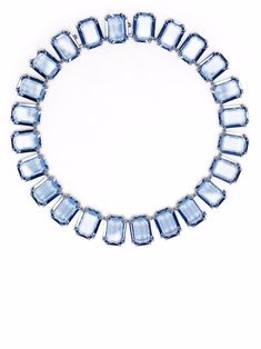 blue/silver-tone metal Swarovski crystal embellishment hidden closure Swarovski Millenia Necklace, Swarovski Necklace Crystal, Crystal Necklace Designs, Swarovski Millenia, Dress Reference, Swarovski Jewelry Necklace, Royal Closet, Expensive Jewelry Luxury, Swarovski Crystal Jewelry