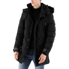 Men's Black Puffer Parka Anorak Jacket Hooded Faux Fur Jacket Winter Coat Brave The Elements In Style With This Insulated Puffer Jacket. This Essential Winter Coat Combines Practicality With Fashion-Forward Design, Featuring A Detachable Hood With Luxurious Faux-Fur Trim. Crafted For Ultimate Warmth And Comfort, It's The Perfect Companion For Chilly Days And Frosty Nights. With Its Versatile Anorak Style And Durable Construction, This Jacket Is Ready To Tackle Any Adventure. Stay Cozy And Look E Winter Coat Parka, Puffer Parka, Hooded Faux, Long Winter Coats, Winter Parka, Anorak Jacket, Parka Jacket, Detachable Hood, Faux Fur Jacket