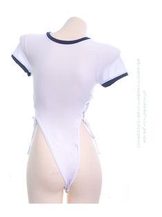 Gothic Anime Waifu Lace Up Cosplay Bodysuit EG14503 - Egirldoll Fitted Bodysuit For Cosplay Events, Fitted Bodysuit For Costume At Cosplay Events, Fitted High Cut White Swimwear, Fitted Bodysuit For Summer Cosplay, White Harajuku Fitted Costume, Fitted Short Sleeve Cosplay Costumes, Fitted Short Sleeve Costumes For Cosplay, White Stretch Costume For Cosplay, Fitted Short Sleeve Costume For Cosplay