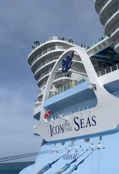 a large cruise ship with the word icon of the seas on it's side