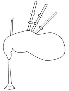 a drawing of an organ with multiple tubes attached to it's back end, and the utensils sticking out from underneath