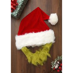 Steal the roast beast, and surprise all the Whos in Whoville this Christmas when you dress up as the Grinch in this Dr. Seuss The Grinch Plush Santa Costume Hat with Beard. Featuring plush polyester faux fur in signature Grinchy green and a santa hat with white trim, you'll be ready to steal Christmas in this officially licensed hat! Grinch Hat, Grinch Plush, Grinch Costume, Grinch Mask, Grinch Costumes, Reindeer Costume, Dr Seuss The Grinch, Plush Hat, Santa Claus Costume