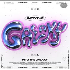 the back cover of into the crazy galaxy, with an image of pink and blue letters