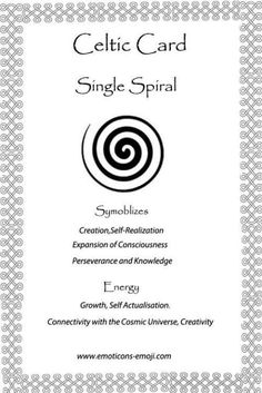 the celtic card is shown with an image of a spiral in black and white on it